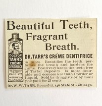 Dr Tarr Creme Dentrifice Toothpaste 1894 Advertisement Victorian #2 ADBN1ww - £7.81 GBP
