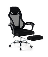 Ergonomic Mesh Office Chair with Footrest and Tilting Backrest-Black - $262.78 CAD