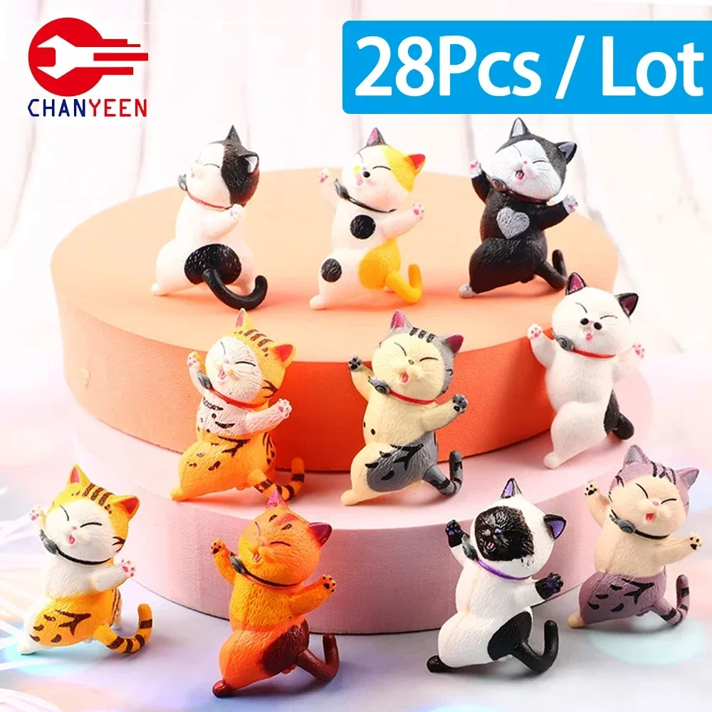 Adorable Mini Cat Ornaments Cute Kitten Figurines for Kids Birthday Gifts Car - £19.20 GBP+