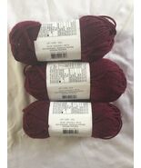 Loops &amp; Threads Colorwheel Anti-Pill Yarn &quot;Deep Burgundy&quot; 1.75yd Lot3 Sk... - $23.65 CAD
