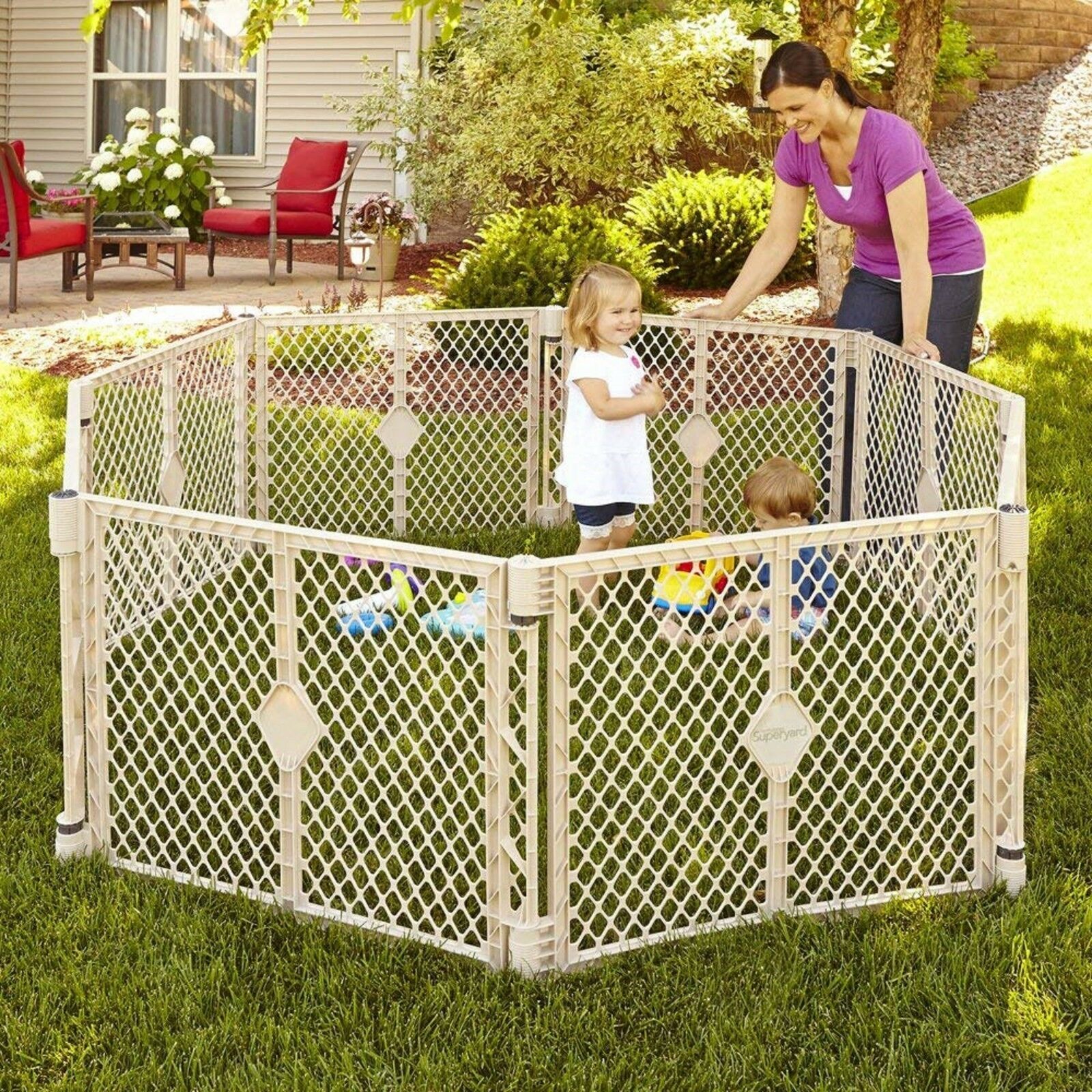 Indoor-Outdoor Play Yard-Security, Exercise, Safety, Children, Yard, Pla... - $105.95+