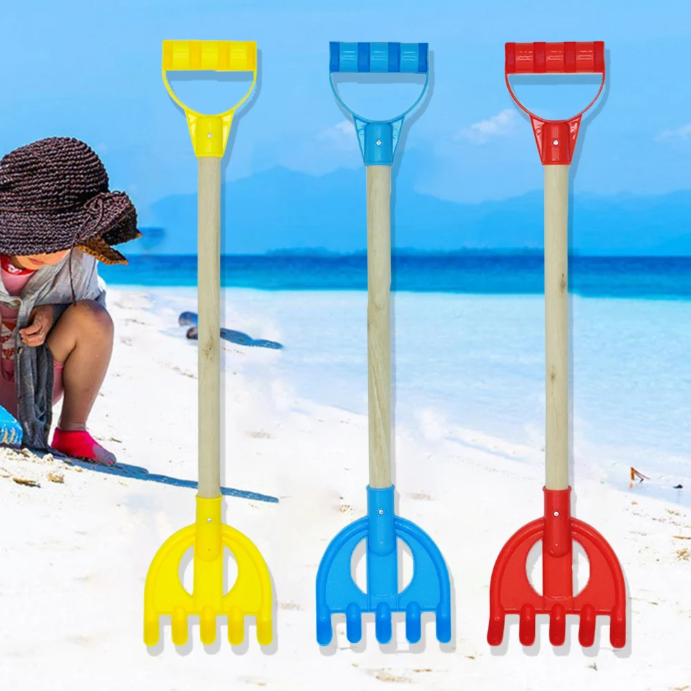 21 in Wooden Beach Sand Shovels Toy For Kids Adults Beach Spade Rake Garden - £10.25 GBP