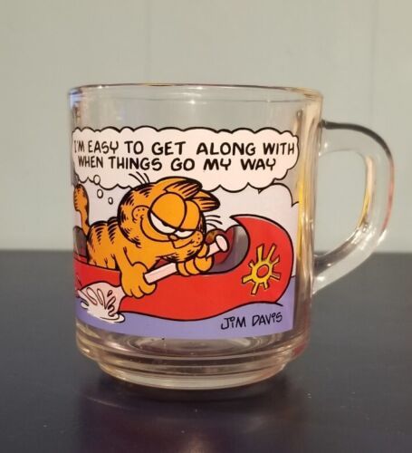 Primary image for Garfield And Odie 1978 McDonalds Glass Mug Cup-"I'm easy to get along with..."
