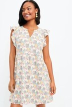 NWT Women&#39;s LOFT S/S Paradise Ruffle Button Dress Sz Medium - £29.59 GBP