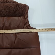 Maurices RN#51783 Girls Brown Faux Leather Full Zip Puffer Vest Size Medium image 6
