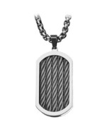 INOX Stainless Steel Three Cable Dog Tag Pendant - $39.20