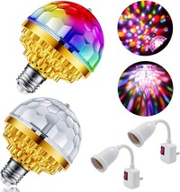 2 PACK Colorful LED Rotating Disco Ball Light, Outlet Plug-in w/ Flexibl... - $346.83 MXN