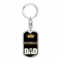 Cat Keyring Gift Peterbald Cat Dad King Swivel Keychain Stainless Steel Or 18k G - £36.35 GBP