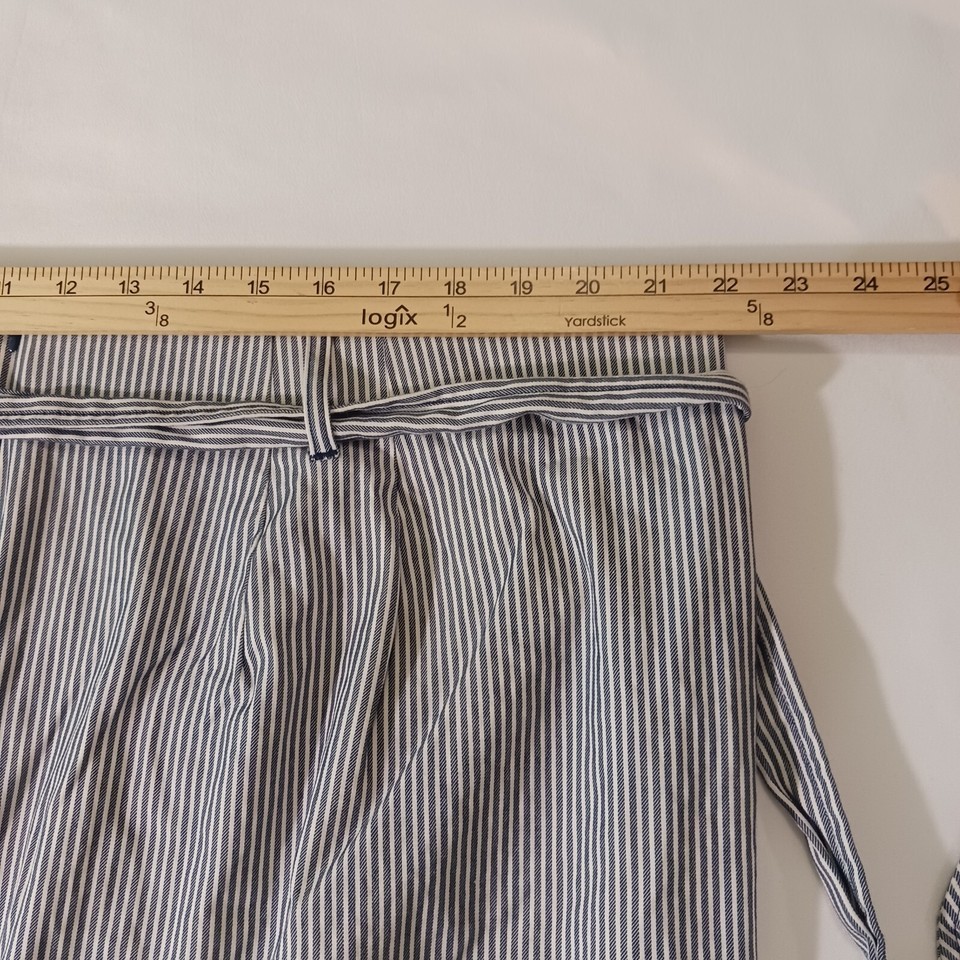 Lane Bryant Womens Gray Cotton Blend Stripes Waist Self Tie String Skirt Size 26 Item image 10