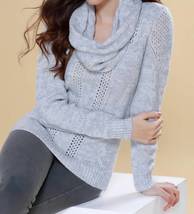 Juliana Cable Knit Sweater Attach Scarf - £33.82 GBP