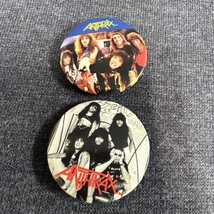 ANTHRAX Tour Concert Pin 2 / Button 1.5&quot; Pinback Metal Band Original 80s Vintage - £7.00 GBP