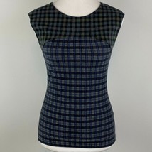 Karen Millen Womens Vest Size 6 Sleeveless Ponte Plaid Check Stretch Wor... - $432.59 MXN