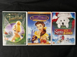 Disney DVD Search For Santa Paws Tinker Bell Beauty And The Beast Magical World - £7.96 GBP