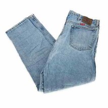 Wrangler Mens Classic Straight Jeans Blue 100% Cotton 5 Pocket Light Wash 38x32 - £10.29 GBP