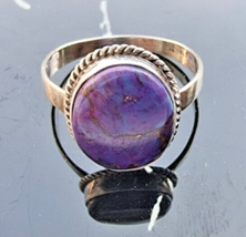 Sts 925 Sterling Silver Purple 12 X 10 Mm. Oval Charoite Ring Size 8 - $34.65