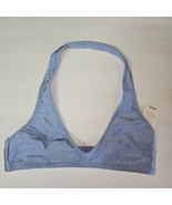 Aerie American Eagle Swim Shine Rib Halter Bikini Top X-SMALL Monaco Blue - $37.10 CAD