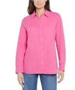 Gap Womens Shirt Pink Long Sleeves Gauze Button-Front Chest Pockets Cotton - $722.91 MXN