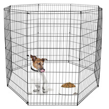 48 Inch Foldable Metal Pet Playpen Exercise Dog Playpen Crate Fence Kenn... - £77.30 GBP