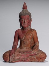 Ancien Khmer Style Se Asie Assis Bois Enlightenment Statue de Bouddha - 46cm/18 - $608.82