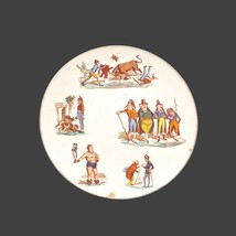 Antique Keller Guerin Luneville Polichinelle plate. 20th-century caricat... - $70.85