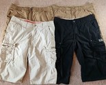 Lot of 4 Union Bay 100% Cotton Cargo Shorts, Brown/Black, Men&#39;s Size 34 - $42.74