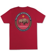 Columbia Men&#39;s Benjamin Bison Crewneck Graphic T-Shirt - Mountain Red-Me... - $17.99
