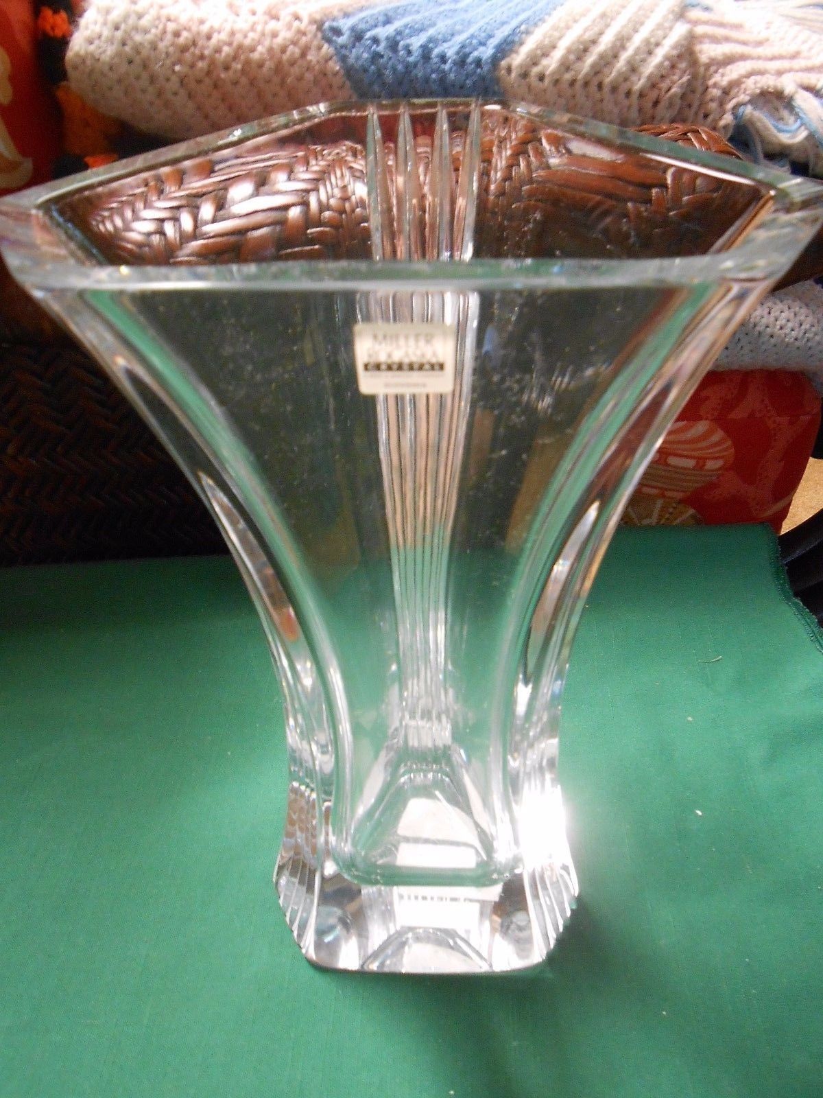 Magnificent Heavy Crystal Vase Signed REED & BARTON "Miller Rogaska" Slovenia - $58.91