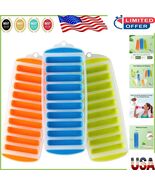 Flexible Silicone Ice Cube Trays - Bright Colors, Fits Water Bottles, 3 ... - $315.55 MXN