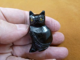 (Y-CAT-218) little BLACK ONYX KITTY baby kitten CAT stone figurine I Lov... - £9.52 GBP