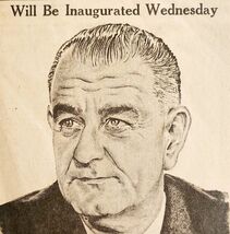 1963 Lyndon B Johnson Inauguration Advertisement JFK Assassination Histo... - $19.99
