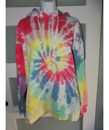 Ivory Ella Tie Dye Rainbow Hoodie LS Organic Cotton Sweatshirt Size M Wo... - $486.39 MXN