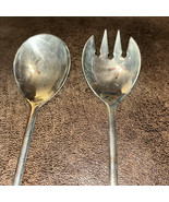 Vintage Italy Silver Plated Salad Serving Fork &amp; Spoon - $273.99 MXN