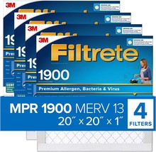 Filtrete 20x20x1, AC Furnace Air Filter,, exact dimensions 19.69 x 19.69 x 0.78 - £84.72 GBP