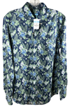 J. McLaughlin Men&#39;s Modern Fit Button Down Shirt 100% Cotton Size S Floral Blue - £30.92 GBP