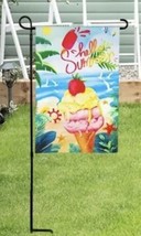 Hello Summer Ice Cream Cone Beautiful Garden Flag ~ 12&quot; x 18&quot; ~ NEW! - $9.47