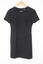 Theory 0 Black Jatinn Traceable Wool Stretch Short Sleeve Dress - £52.10 GBP