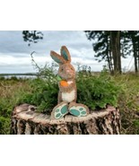 Pier 1 One Imports 26&quot; Tan Plush Bunny Rabbit Carrot &amp; Green Polka Dots ... - $38.12 CAD