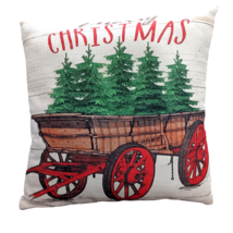 Merry Christmas Pillow Throw Pillow 17x17 Decorative Christmas Pillow - £10.09 GBP