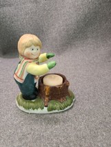 beacon hill candle holder boy warming hands - $5.70