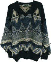 VTG 80s Gilt Edge England Alpaca Blend V-Neck Sweater Jumper Mens XL 56&quot;... - $108.85