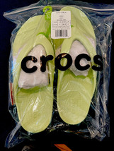 NWT Authentic Crocs Kadee II Flip Flops Slide On Celery Green Sandals Sz 9 Shoes - £23.81 GBP