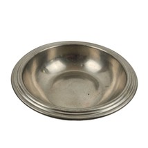 International Pewter Serving Bowl Grooved Edge Vintage 9.5 inch Round Dish - £11.65 GBP