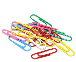 200 Multicolored Gem CLIPS/U Clip 28 Mm Plastic Coated Paper Clips For Office - £13.83 GBP