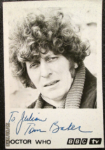 Tom Baker: Dr.Who (Dr.Who) Original Hand Sign Bbc Tv Autograph Card (Rare) - £205.75 GBP