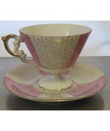 Vintage National Potteries Bone China Teacup &amp; Saucer Marked C-6912 - £15.95 GBP