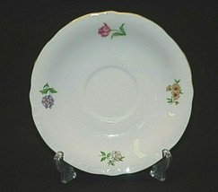 Old Vintage Bouquet Floral Ribbed Edge by Bohemia Ceramic 5-5/8&quot; Saucer Plate - £7.64 GBP