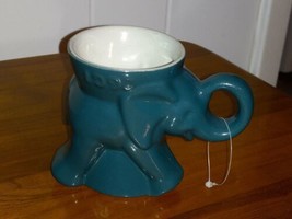 Vintage Frankoma Elephant Mug GOP Political 1990 Teal - $14.85