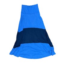 Gap Colorblock Blue Folded Over Waist Flowy Midi Skirt Knit Stretch Wome... - $19.79