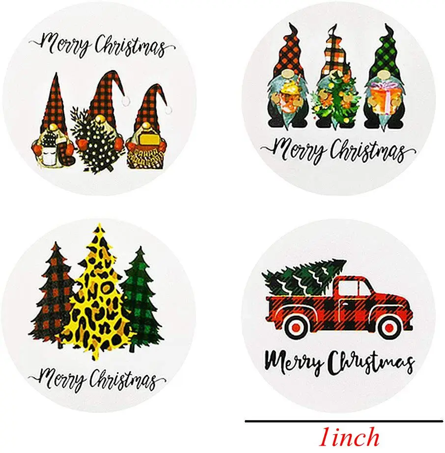 Sporting 50-500Pcs Christmas Tree Santa Claus Merry Christmas Stickers 2.5cm Gif - £23.62 GBP