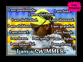 Inspirational Swimmer Confidence Poster Print Swimming Motivation Wall A... - $22.99+